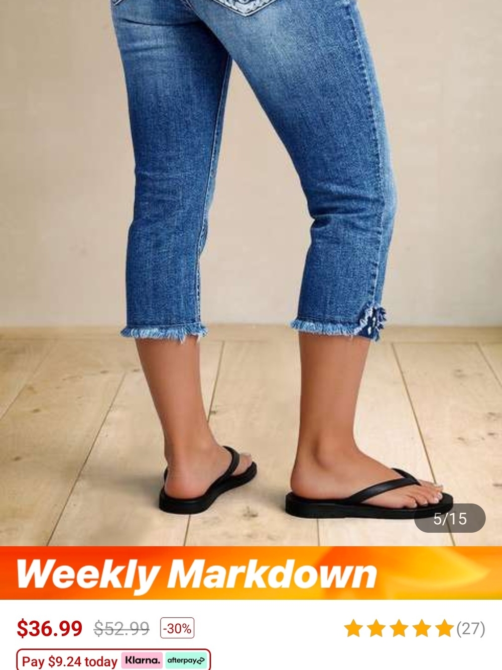 Levi's Blue Cropped Frayed-Hem Ankle Jeans